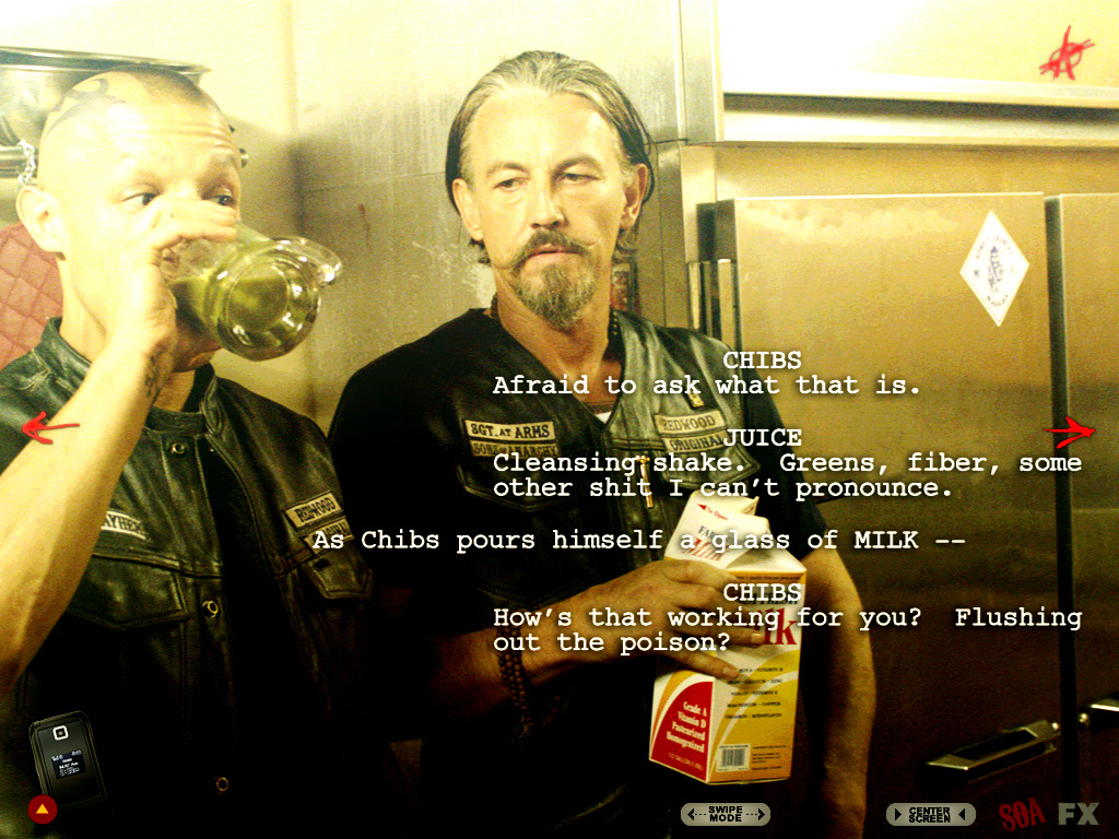 shpirtezemer:  Sons of Anarchy App - Season 5 Content  Deleted Scene: To Thine Own