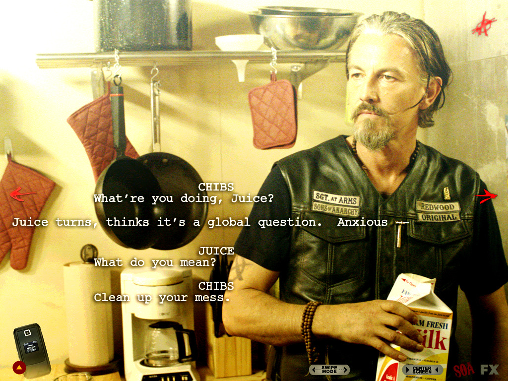 shpirtezemer:  Sons of Anarchy App - Season 5 Content  Deleted Scene: To Thine Own