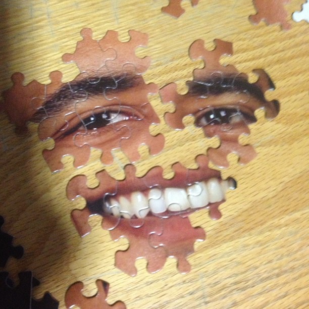 gaymis:  We’re doing a Barack Obama puzzle. So far it’s horrifying. 