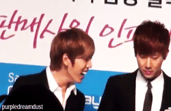 7/∞ gifs of Infinite's Hyungline: Flirting with Dongwoo and then scolding him for being too obvious.
