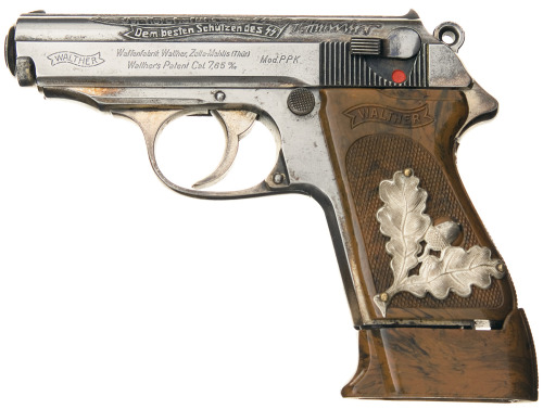 Walther PPK given as prize by Heinrich Himmler for a marksmenship contest.  Has Himmler’s sign
