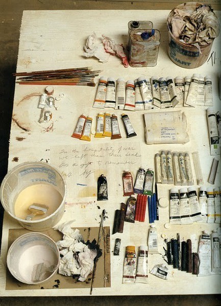 moodboardnyc:Cy Twombly’s workspace photographed by David Seidner
