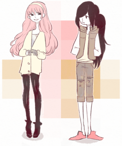 bonnibelgrace:  Two Girls in separate ways 