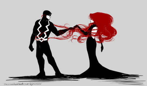 thesilverfeatheredraven:Black Bolt and Medusa from Marvel Comics.