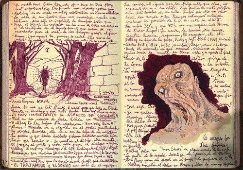 marykatherineblackwood:  The Lost Sketchbook of Guillermo del Toro: Filmmaker Guillermo del Toro put all his ideas for `Pan’s Labyrinth’ in a notebook — then lost it.  The heavyset man ran down the London street, panting, chasing the taxi. When