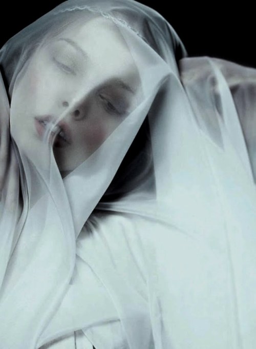 pradaphne:  Tanya Dziahileva in “Ave Maria”, photographed by Danil Golovkin for Harper’s Bazaar Russia July 2010. 