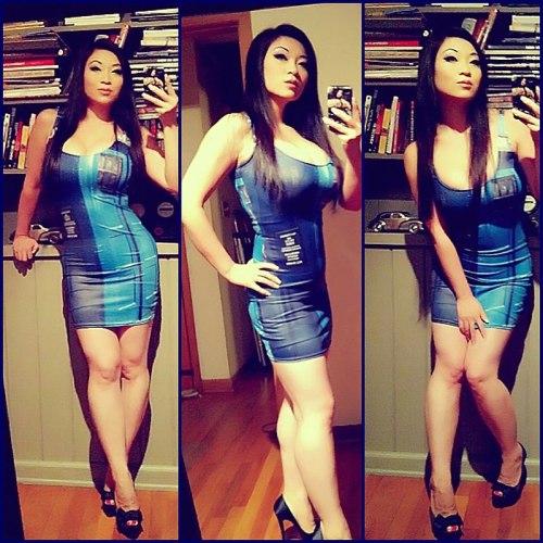 yayacosplay:  Black Milk Clothing’s Police Box dress! It’s too cold to wear it like this