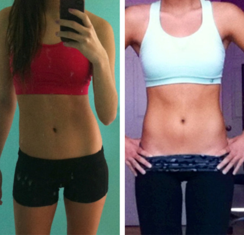 my-body-not-yours:  in the first picture i weighed 110lbs (december 2011) and in the second i’m 120l