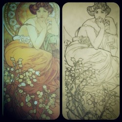 Electricalivia:  Doing A Half Sleeve Of Mucha’s “Topaz” Soon! Need To Make