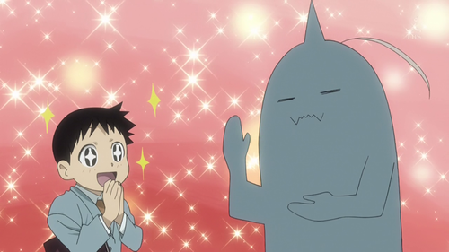 xwees:  shadowkomaeda:  quick anyone who hasnt watched fullmetal alchemist explain this image   the gray man is selling something to shinji ikari. shinji finds this deal incredible, but the grey man is smug because in reality its a shitty deal 