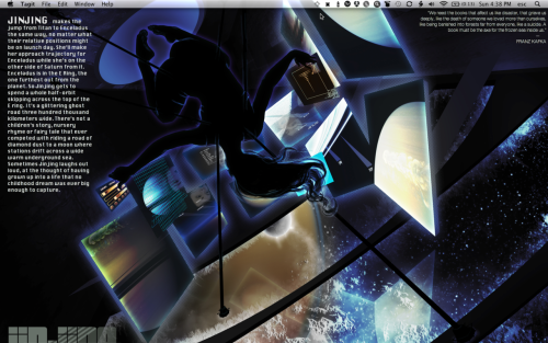 mediapathic:Hey @3liza, thought you might like to see my new desktop. I set up a thing in NerdTool t