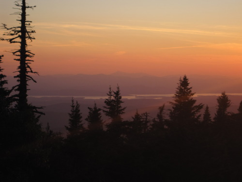  The Long Trail northbound 2011. Sunset on the summit of General Stark Mountain near Stark&