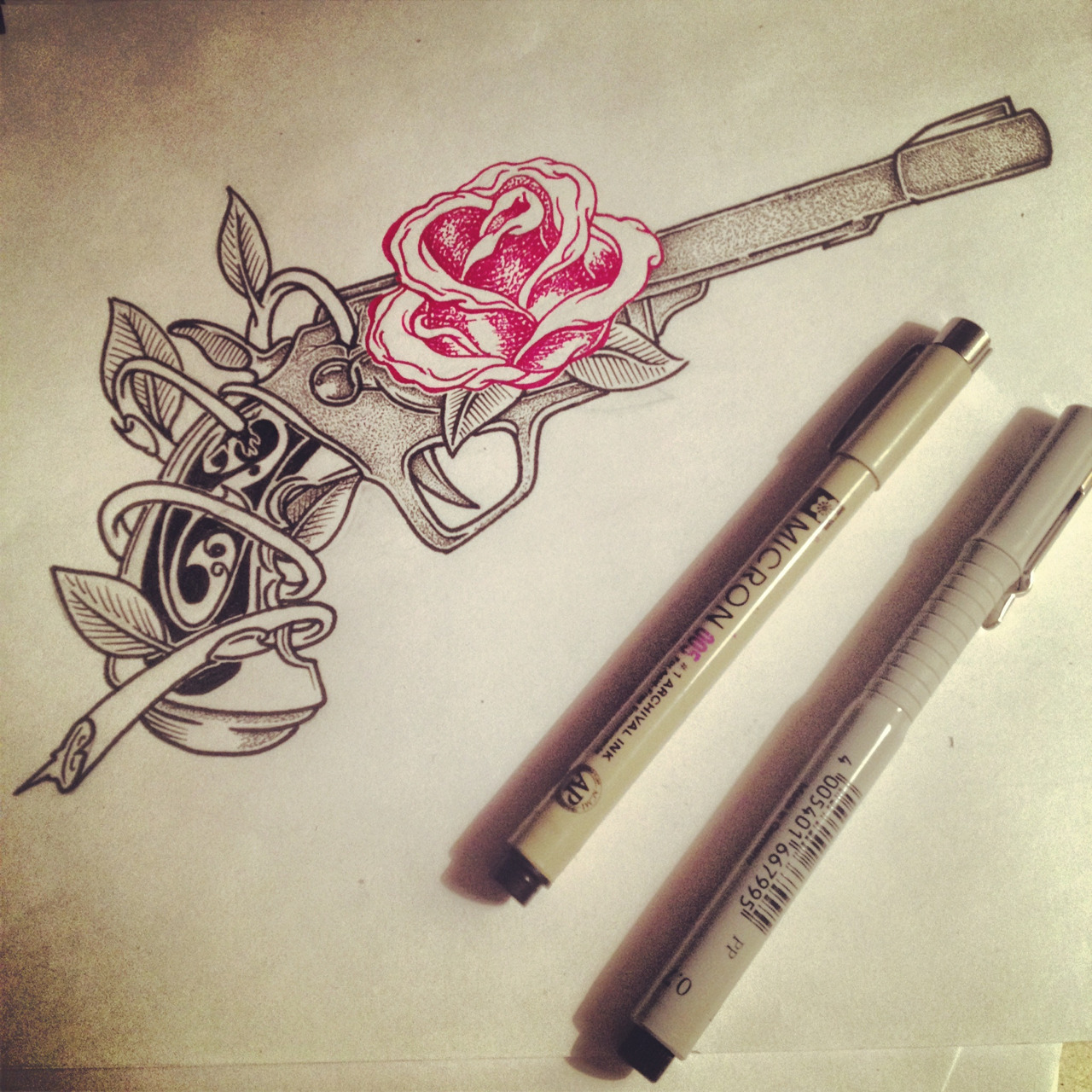 Guns and roses tattoo designs