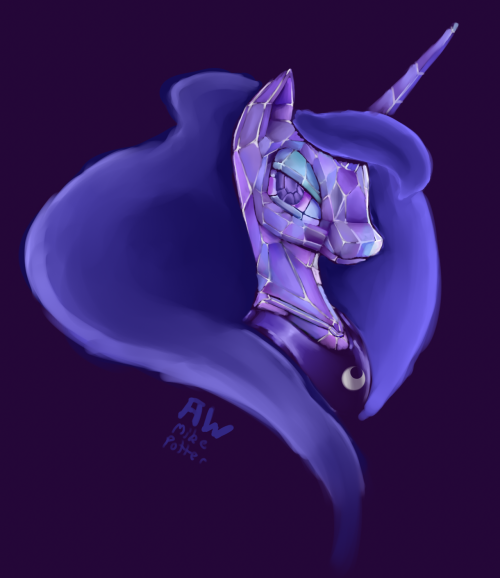 twilightsparklesharem:  artsiewoodbrush:  Saw some people wanted Crystal Luna, so I tried. My first time working with crystal, let me know what you think!  Now that’s a crystal pony! Awesome work Artsie!