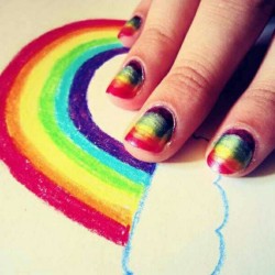 rainbowroundabout:  #rainbow #nails #cloud