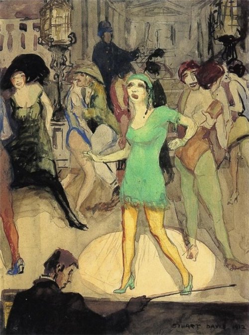The Vaudeville Show (1912). Stuart Davis (American, c.1892-1964). Watercolor on paper.Davis made a m