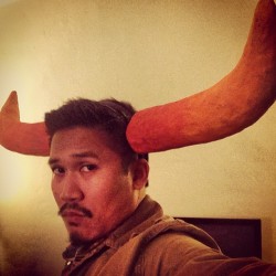 kitten-burrito:  rufiozuko:  My first pair of horns… #Homestuck… Much thanks to the Tavros today at #pmx2012 who gave me the horns of his head!  We interrupt your alpha kid feels for Dante Basco as Tavros. 