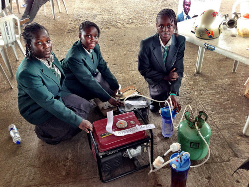 thefontnazi:japesofwrath:howiviewafrica:A Urine Powered Generator. An amazing accomplishment by four