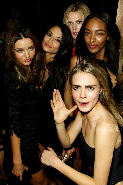 aclockworkpink:Miranda, Shanina, Toni, Jourdan, & Cara at the Victoria’s Secret After-Party