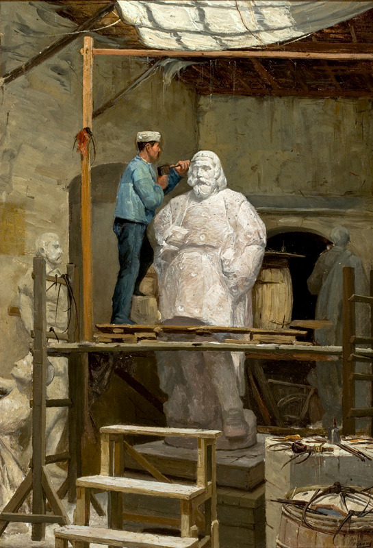 rimages:  The Atelier of the Sculptor Simões de Almeida (1883) - José Malhoa 