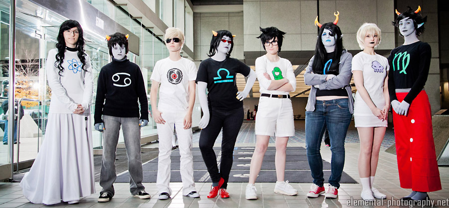 kyleehenke:  elementalphotos:  Youmacon Highlights: Homestuck Groups equius | tavros | aradia | vriska | sollux | kanaya |feferi | eridan