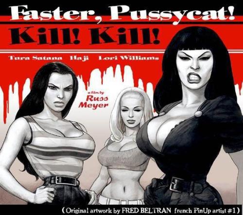 johnzombi:Faster, Pussycat! Kill! Kill! Original Art By Fred Beltran