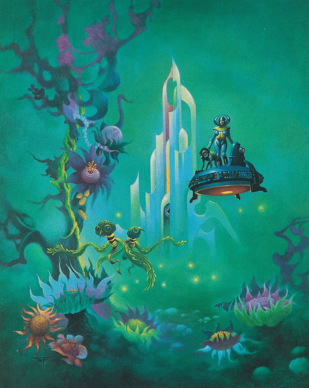 interplanetaryconnections:  Coverart by Stephen E. Fabian for the novel New Horizons