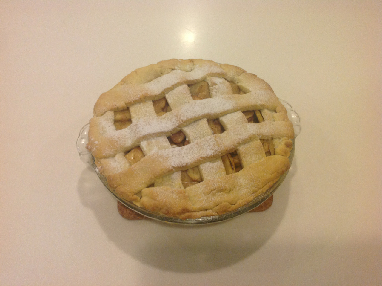 And here is my pie, pre-cut.