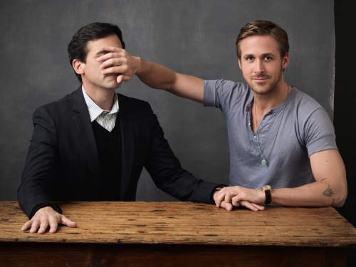 hitfix:  Crazy Stupid Love co-stars Carrell and Gosling. 