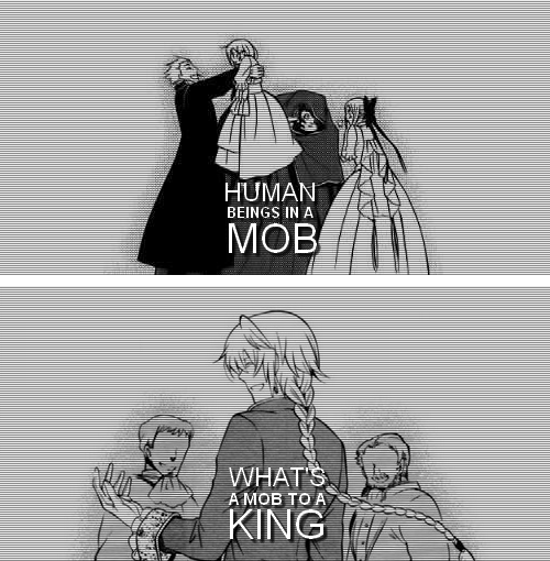 acsylia:  Human beings in a mob  What’s a mob to a king  What’s a king to a god  What’s a god to a non-believer 