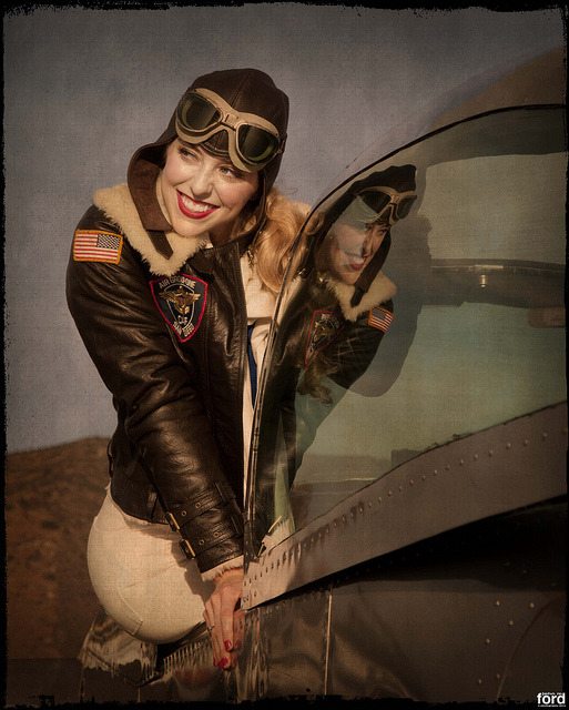 girls-n-aircraft:  Bailey &amp; the L-17 by airplaneguy38 on Flickr.   Smile