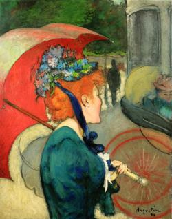 zijperspace:  She Wore Flowers on Her Hat, Day VII:&lsquo;La Femme à l'Ombrelle&rsquo; - Louis Anquetin. 