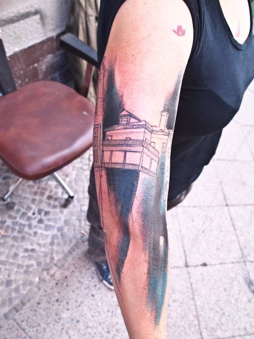 Porn Pics the-starlight-hotel:  Blue house tattoo by
