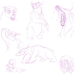 aliceapprovesart:  So this one time in a GO LS RP chat, Metatron transformed into a giant, raging, uncontrollable bear and I was just: Wow, guys, I’m really into that. I’m gonna do a bunch of doodles of angry Metabear because I can. Also, open these