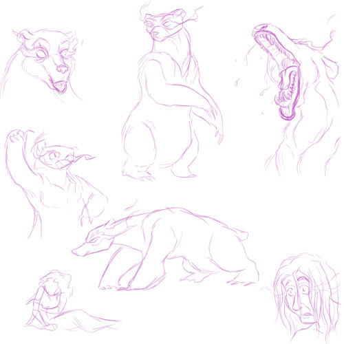 aliceapprovesart:  So this one time in a GO LS RP chat, Metatron transformed into a giant, raging, uncontrollable bear and I was just: Wow, guys, I’m really into that. I’m gonna do a bunch of doodles of angry Metabear because I can. Also, open these