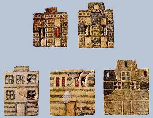 Town Mosaics, faience and ivory plaques.Palace of Knossos.Crete, Greece.18th century B.C. (Middle Mi