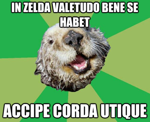 interretialia:interretialia:In Zelda valetudo bene se habetAccipe corda utiqueHealth is fine in Zeld