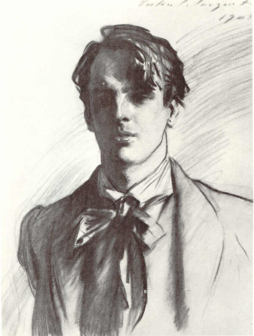 hotguysinart:William Butler Yeats, by John Singer Sargent (1908)
