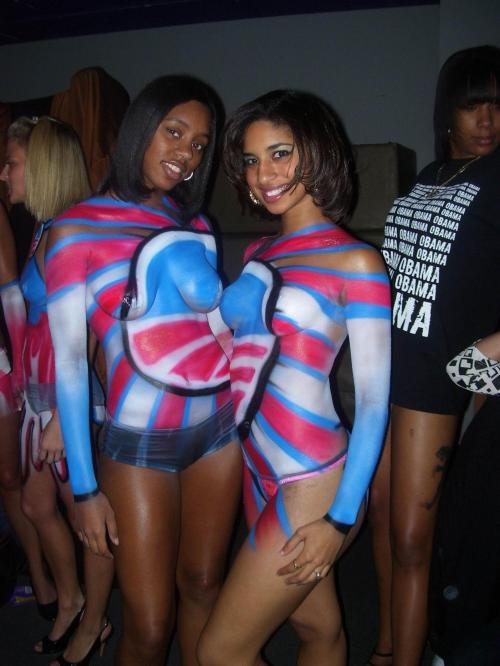 flashingfemales: More from the “Support America” paint event….not sure exactly wh