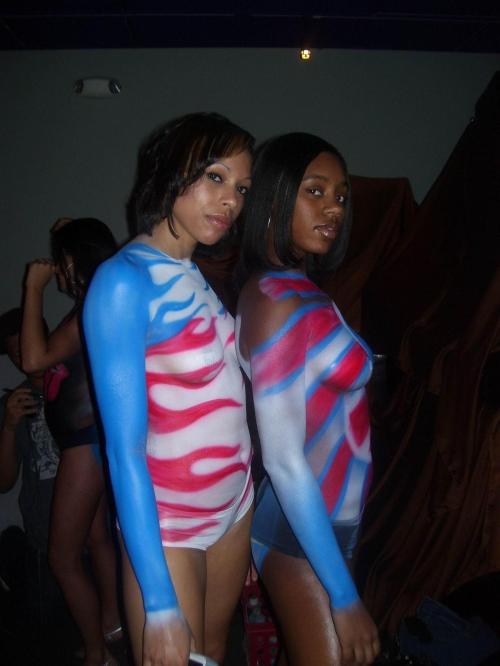 flashingfemales: More from the “Support America” paint event….not sure exactly wh