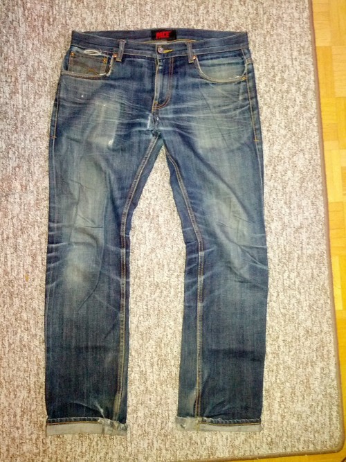 worn in pace jeans