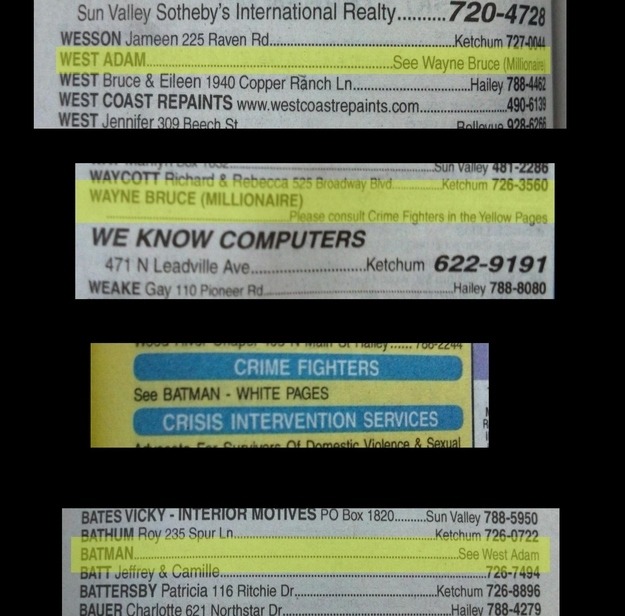 Adam West has the best phone book listing ever
And they say there’s no point in printed phone books anymore…