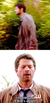 drunkenwords:Cas: I’m with you, if that’s alrightSam: It is, right? You two are good?Dean: Yeah