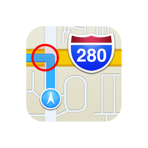 alexlikesdesign:Casual observation: The Apple Maps icon is indicating that users should take a left 