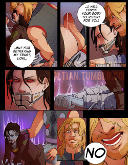 soltianxxx:  Finally finished nitpicking this two-page comic commission for the incomparably glorious notalickofsense! Thor certainly has a way with words, doesn’t he. Sorry Loki you’re still just as fuckable when you’re blue, and apparently Thor’s