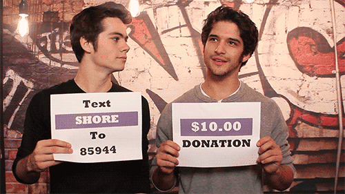 helenish:helpwess:teenwolf:Tyler Posey day dreams about all the donations that are about to be rolli