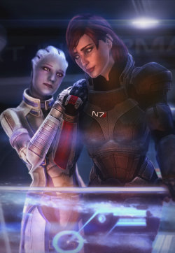 tsonishepard:  Liara and Shepard ~ by brinx2