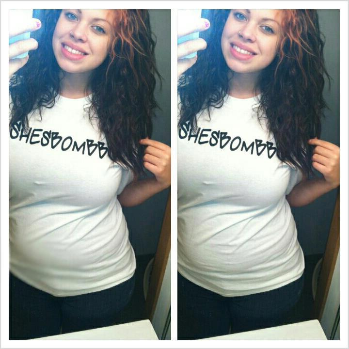 poetiicjuustice:  Rocking my shesbombb Tee , who wants one?!! ;D. 
