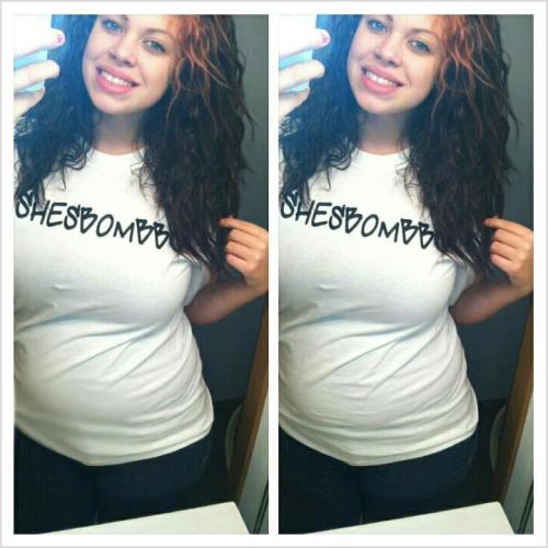 poetiicjuustice:  Rocking my shesbombb Tee , who wants one?!! ;D. 