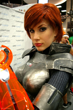 americancomicon:  Commander Shepard of the Systems Alliance Navy: Captain of the Normandy.   Mass Effect Cosplay by Platinum-Level Model/Artist *Crystal Graziano*! Comic-Con. San Diego. 2012. Exhibit Hall South/West. http://crystalcosfx.deviantart.com/